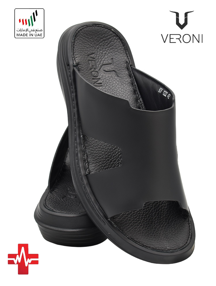 Veroni [V387] KV-122 Full Black Gents Sandal