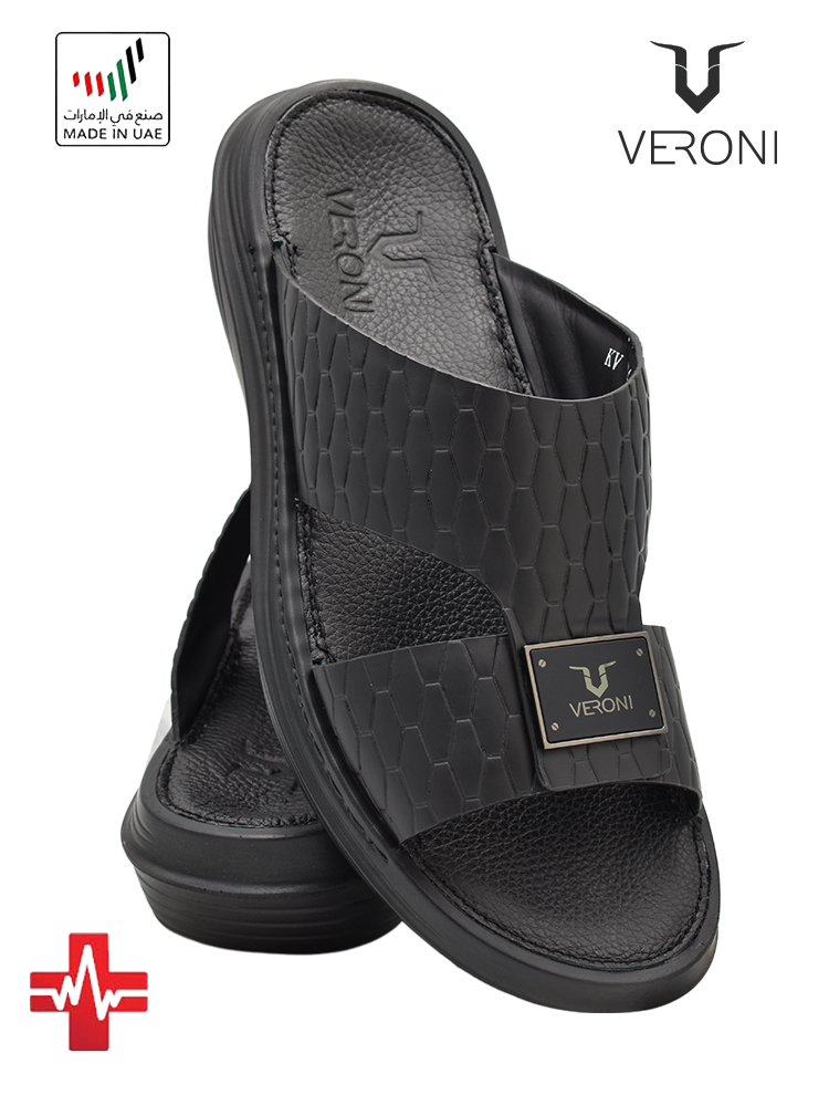 Veroni [V391] KV-124 Full Black Gents Sandal
