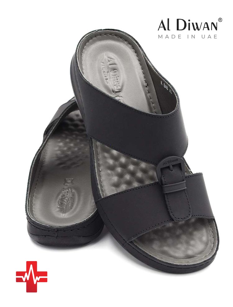 Al-Diwan-[W1]-K648-Medical-Black-Grey-Gents-Sandal-6