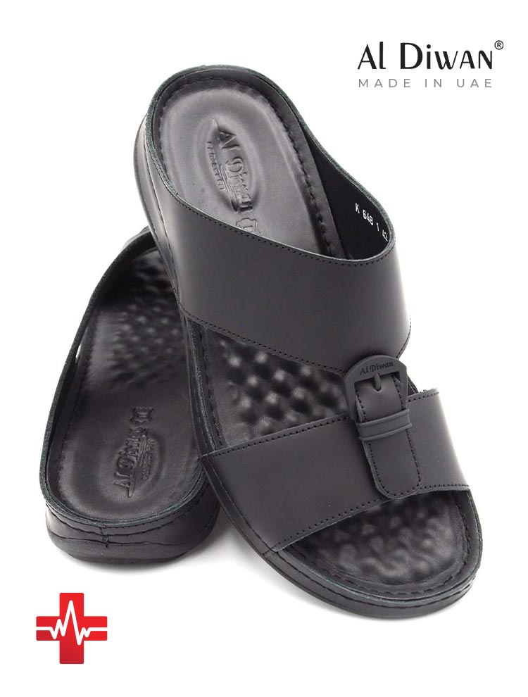 Al Diwan [W2] K648 Medical Full Black Gents Sandal