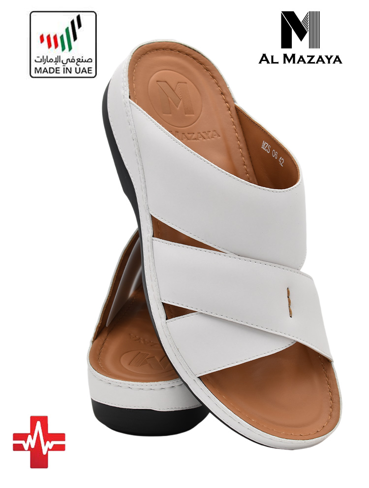 Al-Mazaya-[MZ64]-MZ06-White-Gents-Sandal-6