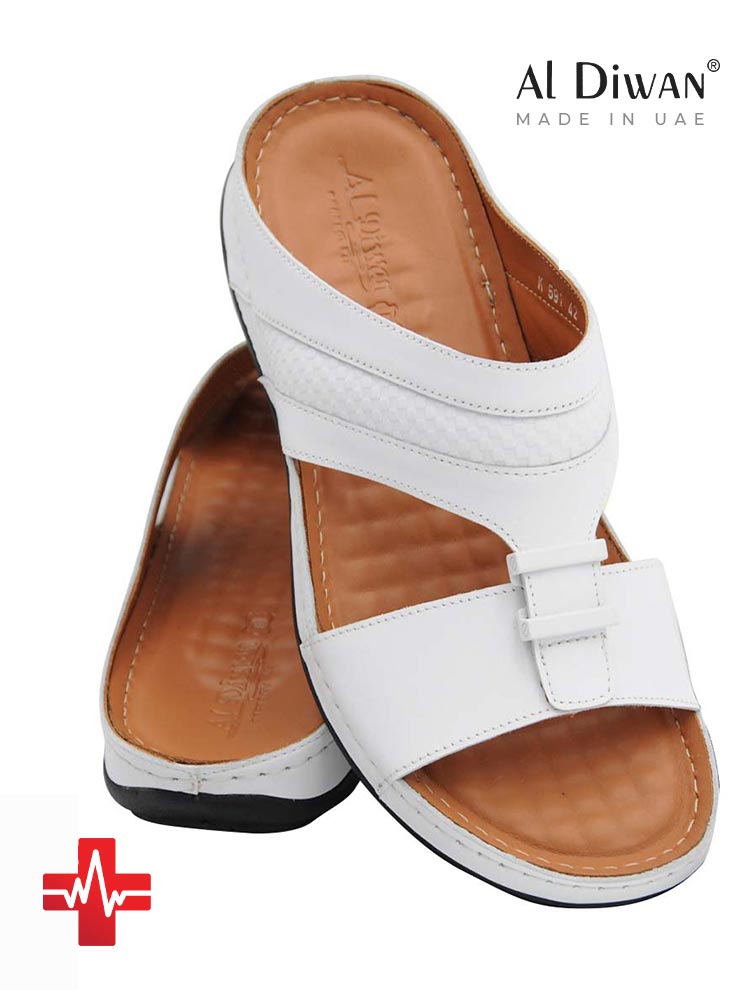 Al-Diwan-[W8]-K591-Medical-White-Tan-Gents-Sandal-6