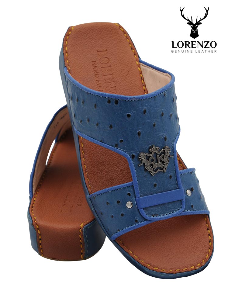 LORENZO-[L19]-710-Ostrich-Blue-Tan-Gents-Sandal-6