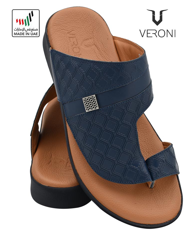 Veroni [V85] 1612-78 Blue Tan Gents Sandal