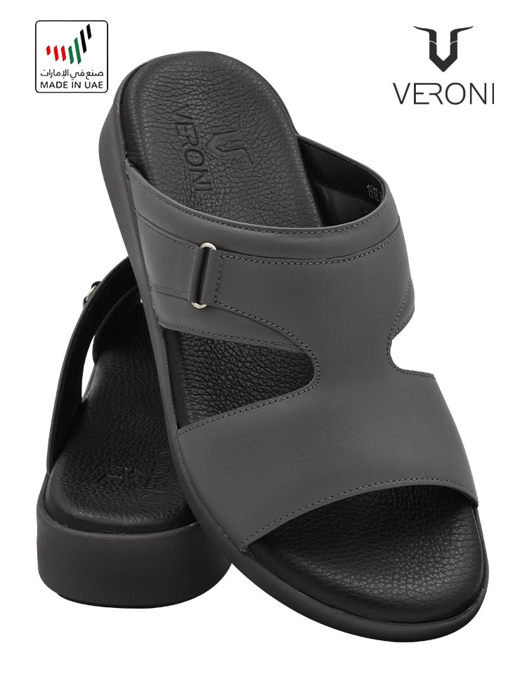 Veroni-[V96]-1612-74-Grey-Black-Gents-Sandal-6