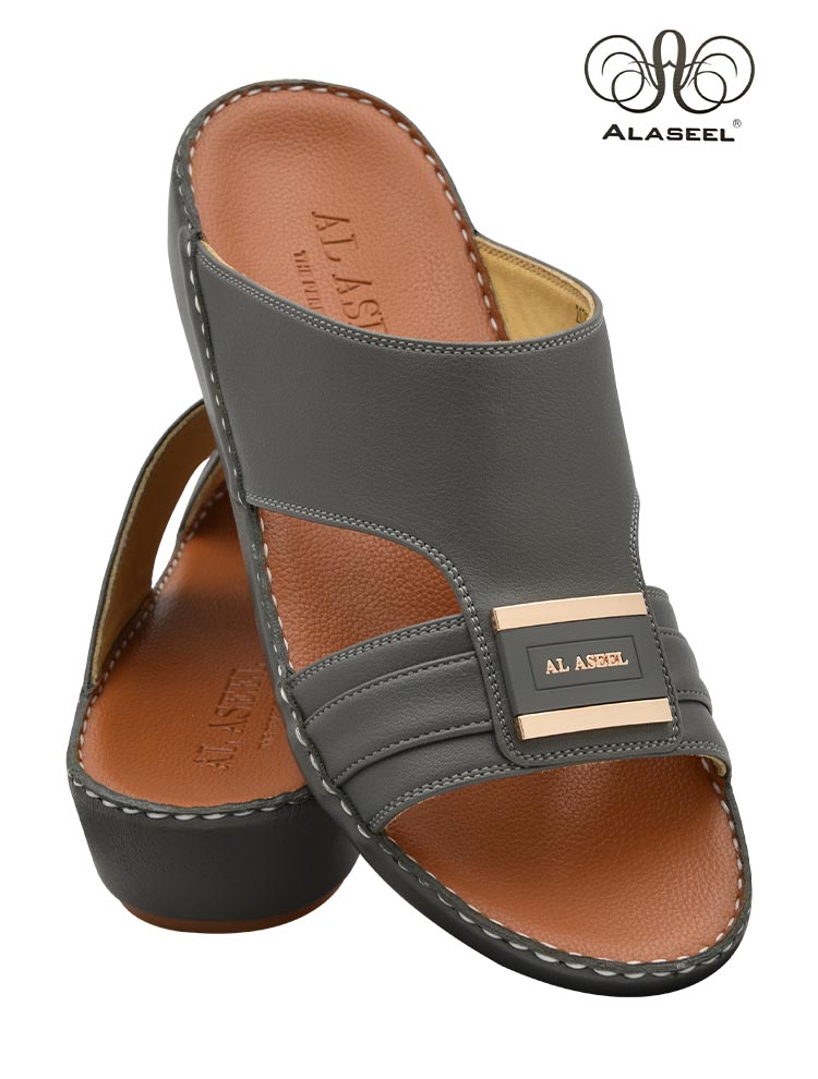 Al Aseel 2177 Grey Tan Gents Sandal