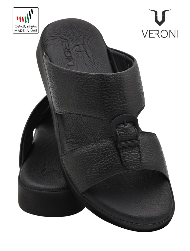 Veroni [VN35] 1612-54 Full Black Gents Sandal