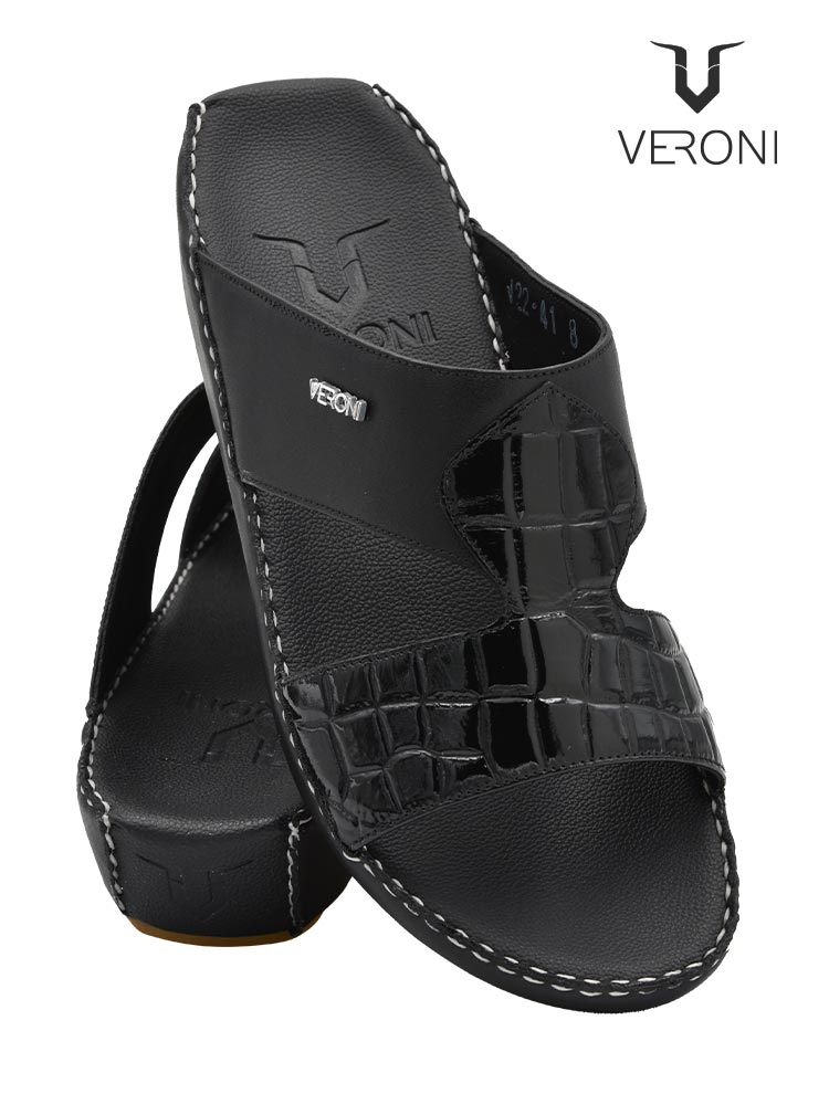 Veroni [VN49] V22-41 Full Black Gents Sandal