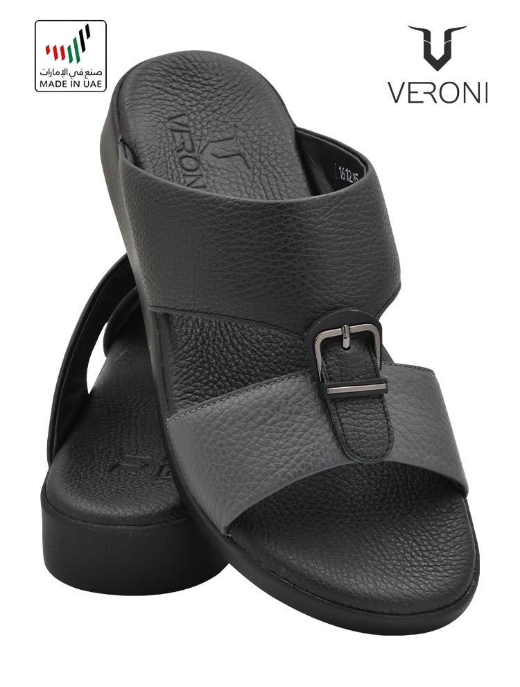 Veroni [VN64] 1612-85 Black Grey Gents Sandal