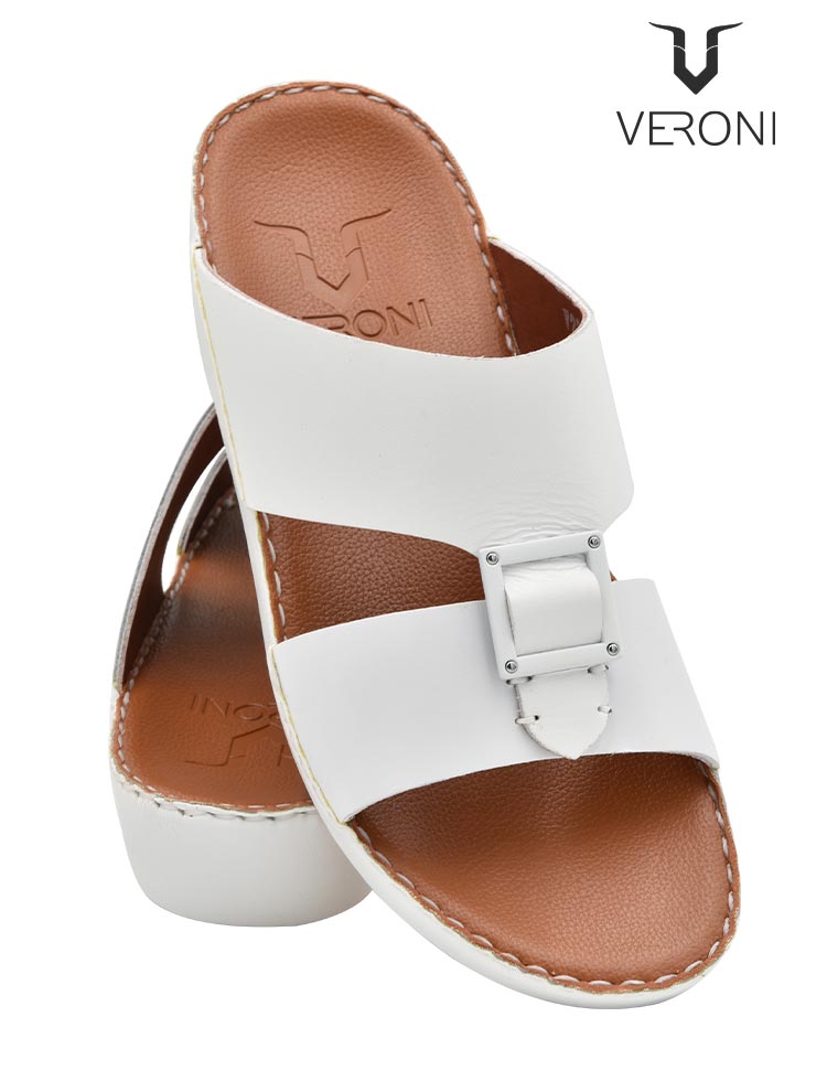 Veroni [VN75] V22-19 White Tan Gents Sandal