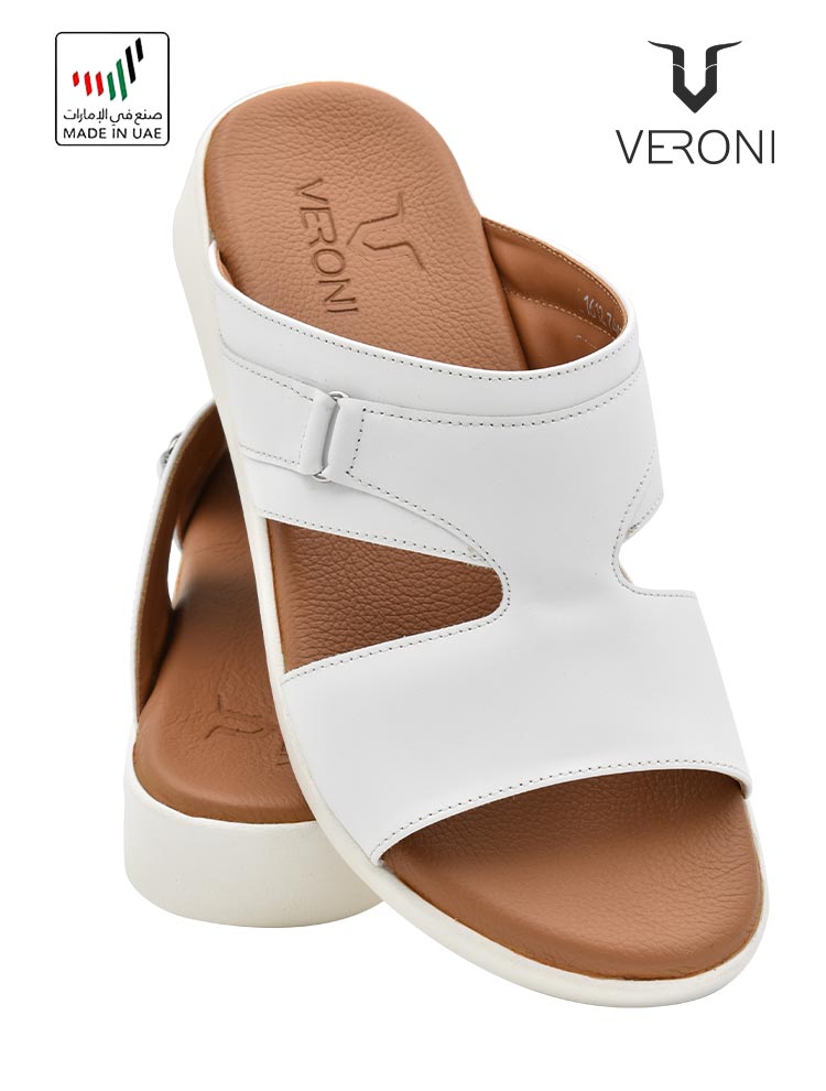 Veroni [V148] 1612-74 White Tan Gents Sandal