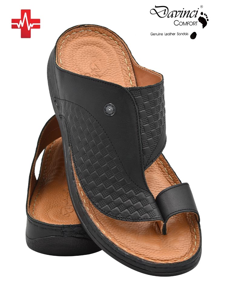 Davinci [D1] P1 Black Gents Sandal