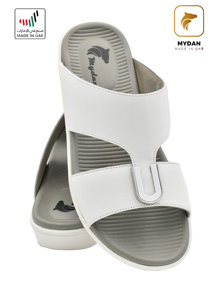 Mydan [MD5] MYD10 Genuine Leather White Gents Sandal