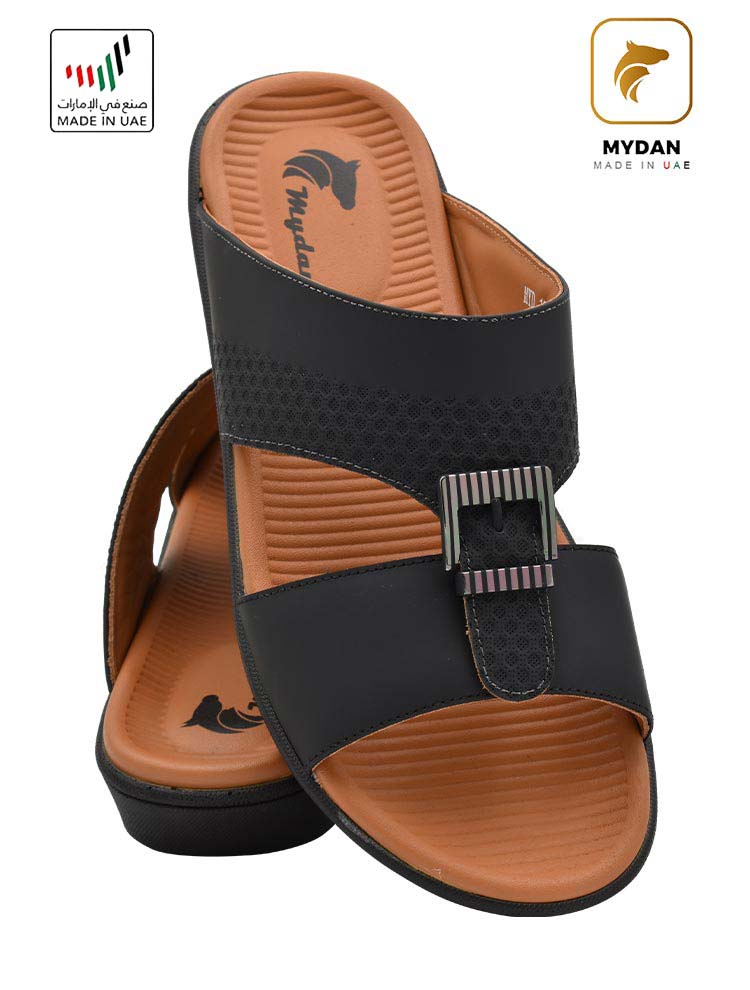 Mydan [MD11] MYD18 Genuine Leather Black Gents Sandal