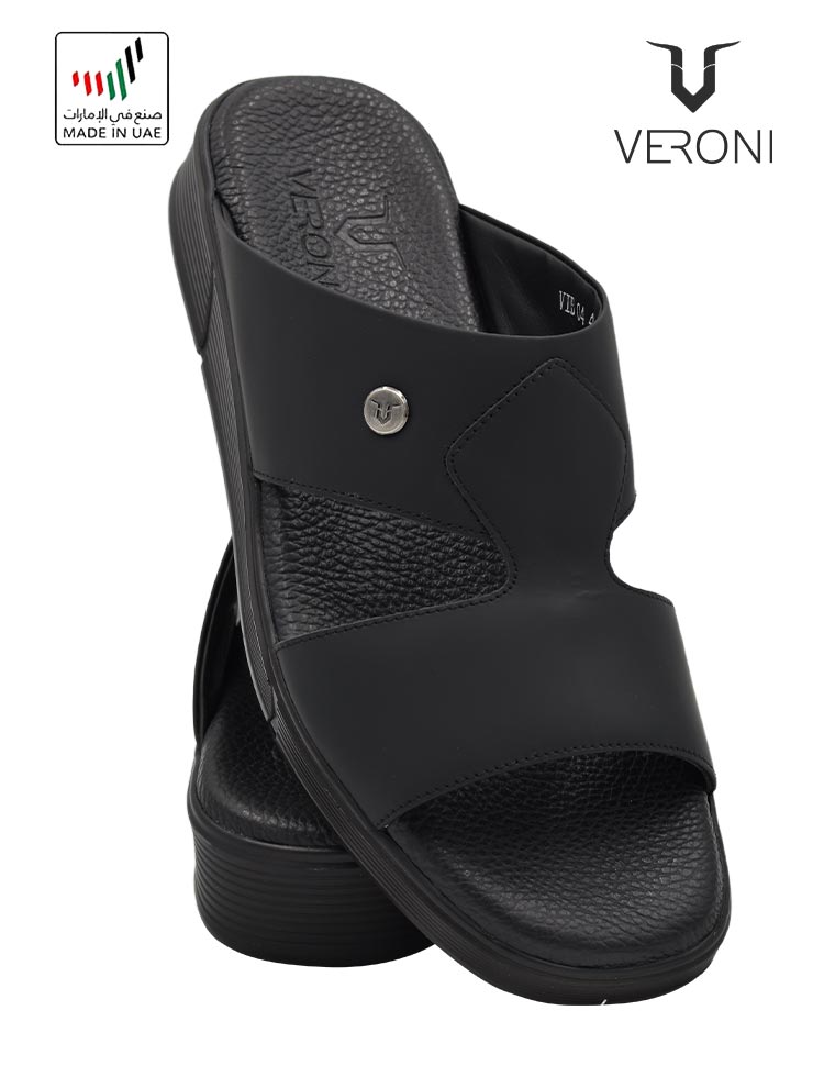 Veroni [V291] VIB-04 Full Black Gents Sandal