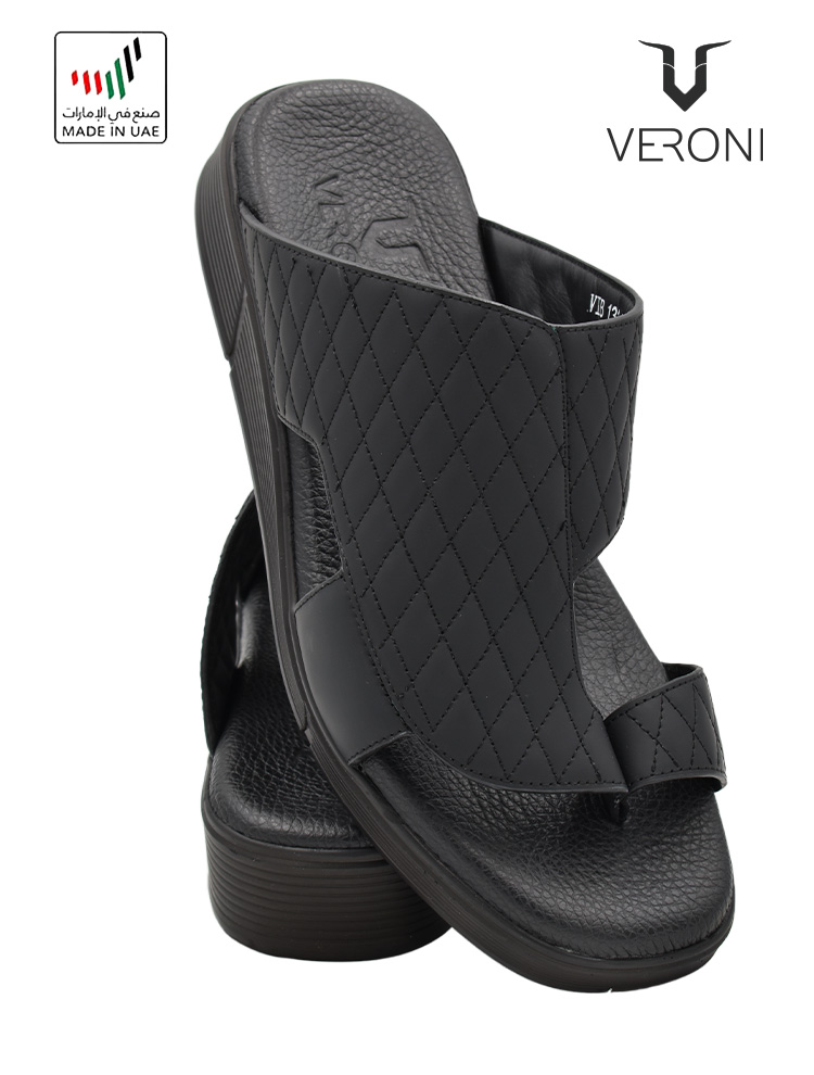 Veroni [V322] VIB-131 Full Black Gents Sandal