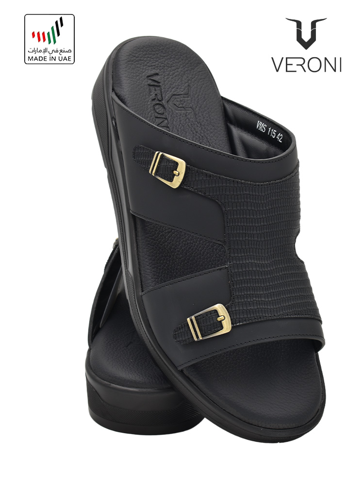 Veroni [V329] VMS-115 Full Black Gents Sandal