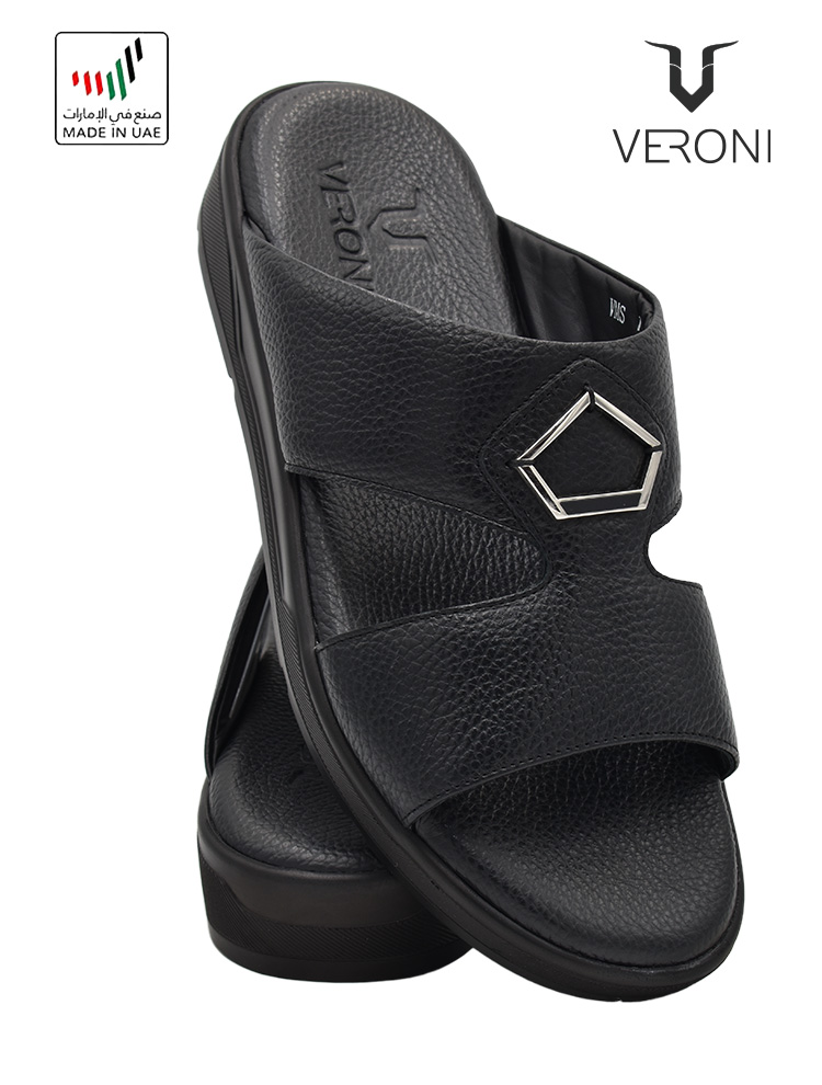 Veroni [V363] VMS-118 Full Black Gents Sandal