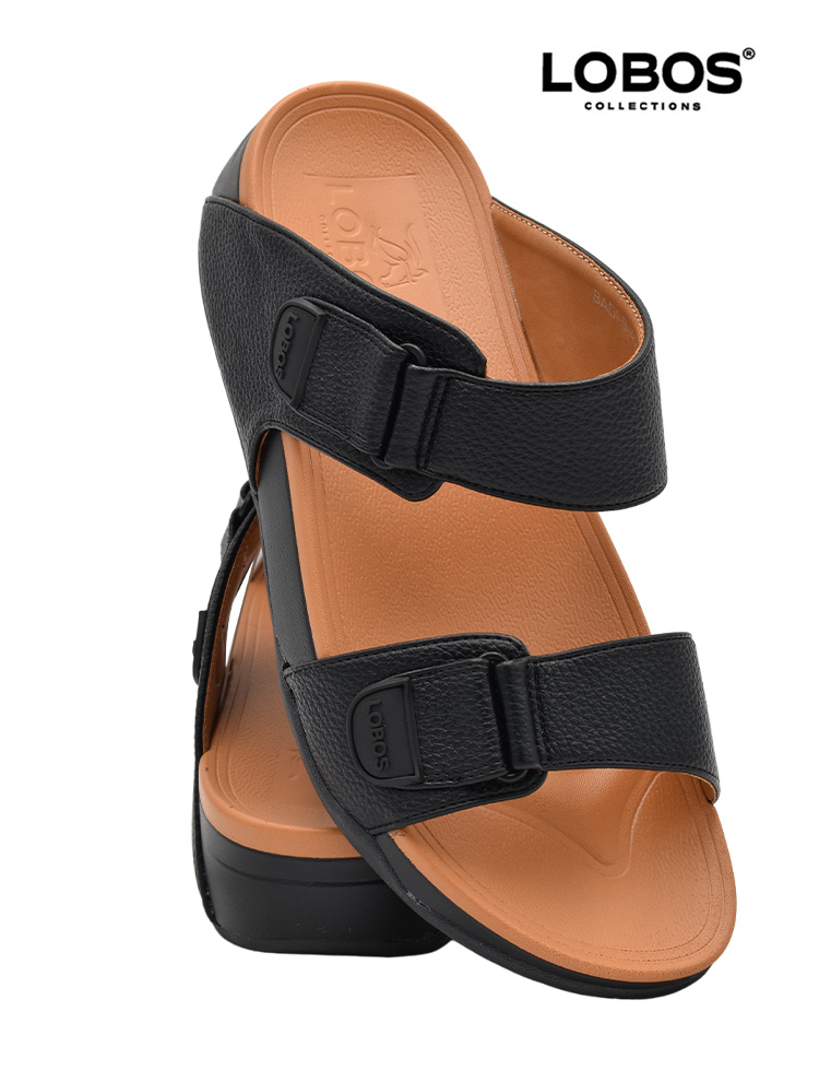 LOBOS [OB5] 8AD1-5 Black Gents Sandal